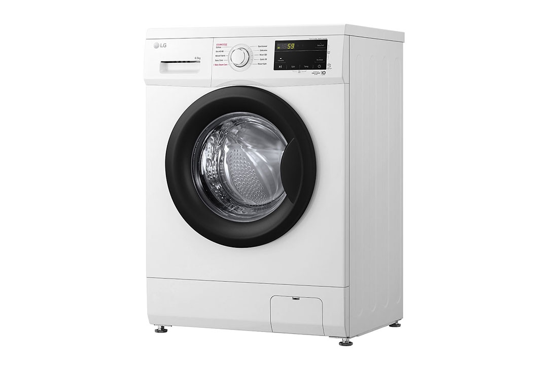 LG skalbimo mašina | 6.5kg | Baltas | E klasė | Inverter Direct Drive™ | Steam™, right perspective view, F2J3WSBWE, thumbnail 11
