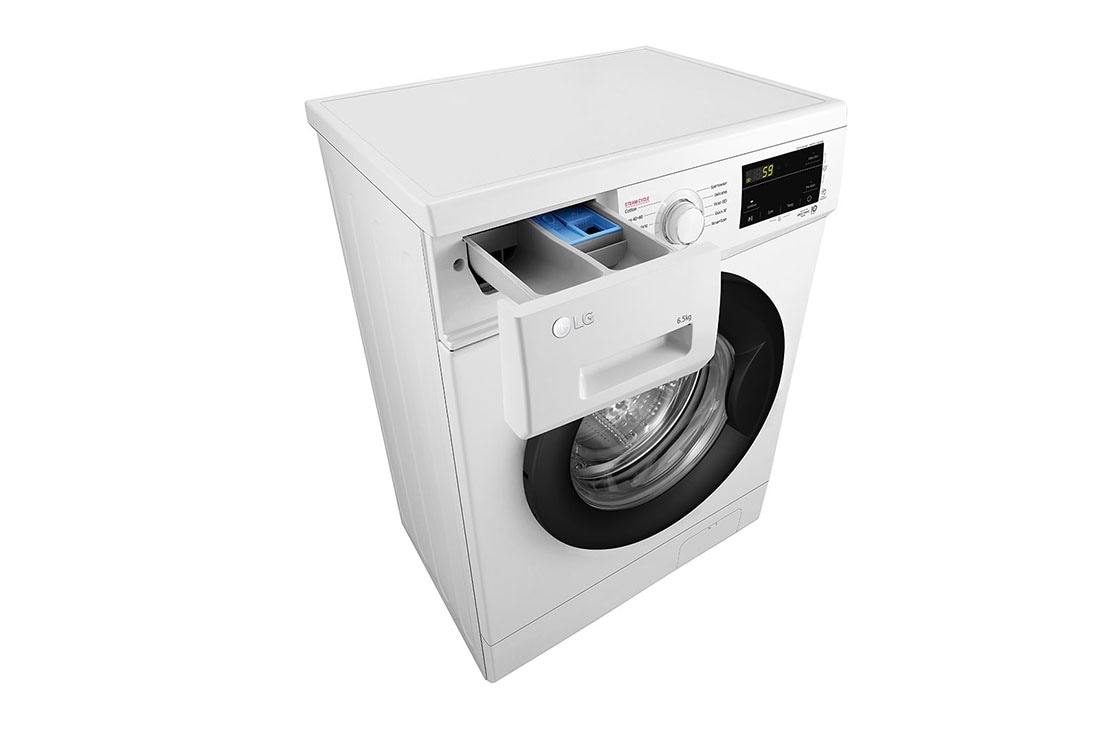 LG skalbimo mašina | 6.5kg | Baltas | E klasė | Inverter Direct Drive™ | Steam™, top perspective with detergent , F2J3WSBWE, thumbnail 8