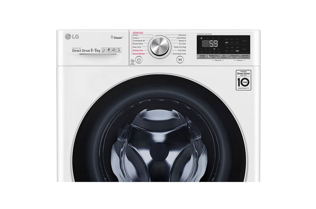 LG V700 serijos 9kg skalbimo mašina su džiovykle, gylis 56cm, F4DV709H1, thumbnail 4