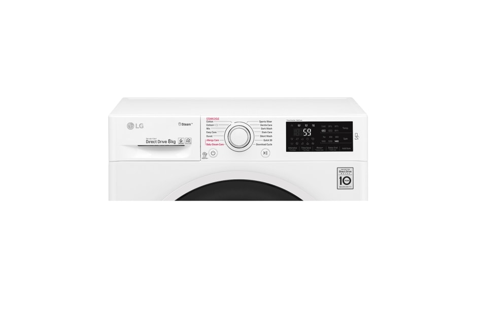 LG 8kg „6 Motion“ skalbimo mašina su garų funkcija, F4J6TY0W, thumbnail 7