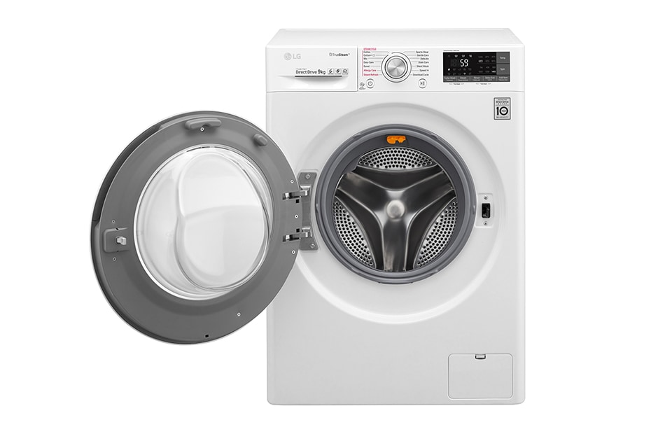 LG 9kg „TurboWash™“ skalbimo mašina su garų funkcija, A+++ -30% klasė, F4J8VS2W, thumbnail 2