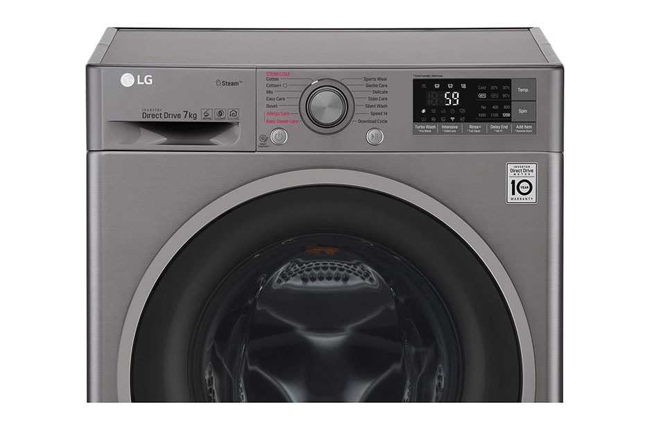 LG 7kg „TurboWash™“ skalbimo mašina su garų funkcija, A+++ -10% klasė, F2J7HY8S, thumbnail 7