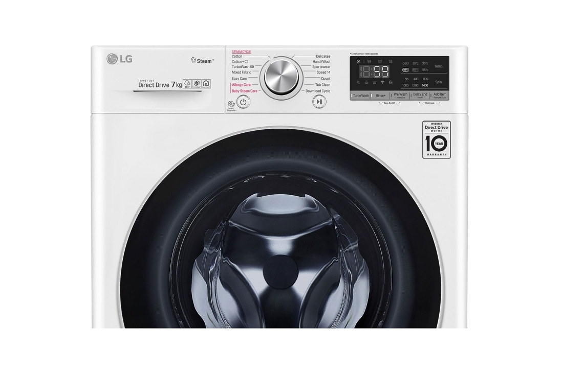 LG  skalbyklė 7 kg | AIDD | E| Gylis 46cm | Balta |Turbowash|Steam | WiFi |F2WN6S7S1, F2WN6S7S1, thumbnail 6