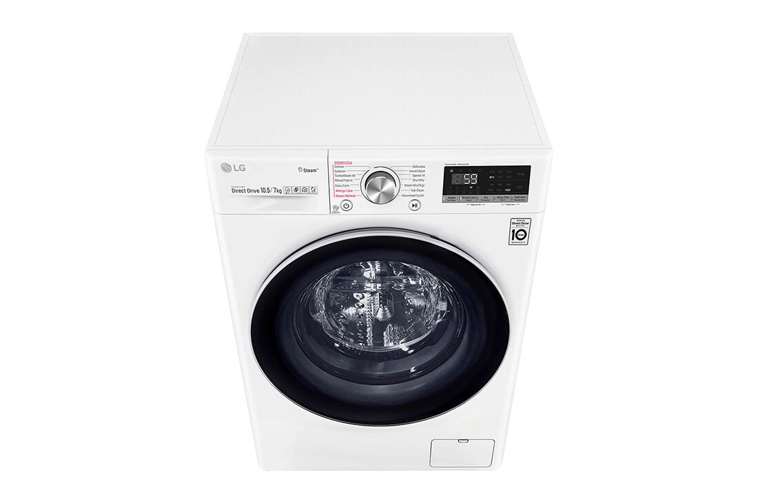LG V700 serijos 10,5kg skalbimo mašina su džiovykle, gylis 56cm, F4DV710H1, thumbnail 10