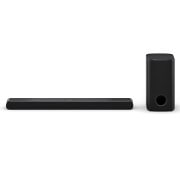 LG „Soundbar“ garso sistema S77TY su „Dolby Atmos“ ir 3.1.3 kanalais, LG „Soundbar“ S77TY ir žemųjų dažnių garsiakalbio vaizdas iš priekio, S77TY, thumbnail 1