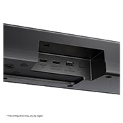 LG 400W, 3.1.1 kanalų S70TY LG „Soundbar“ garso sistema su „Dolby Atmos“, puikiai dera su LG QNED AI TV, LG „Soundbar“ S70TY galo vaizdas kampu, S70TY, thumbnail 7