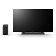 LG 400W, 3.1.1 kanalų S70TY LG „Soundbar“ garso sistema su „Dolby Atmos“, puikiai dera su LG QNED AI TV, LG „Soundbar“ S70TY ir žemųjų dažnių garsiakalbio vaizdas iš priekio, S70TY, thumbnail 12