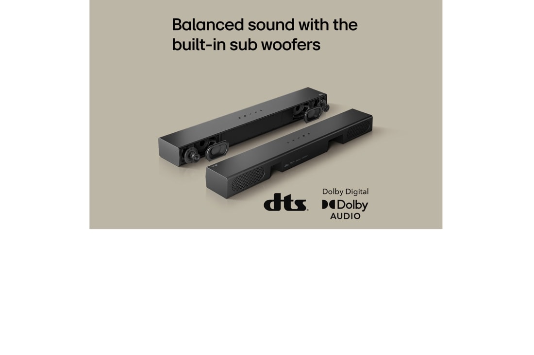 LG 50W, 2.0 kanalų S20A LG „Soundbar“ garso sistema, UPS kortelė: Subalansuotas garsas su integruotu vidutinių dažnių garsiakalbiu, S20A, thumbnail 11