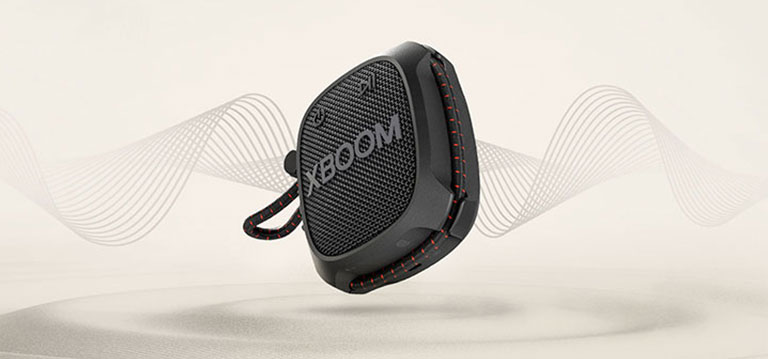 „Soundwaves“ rodo LG XBOOM Go XG2T žemo garso stiprinimo algoritmą.