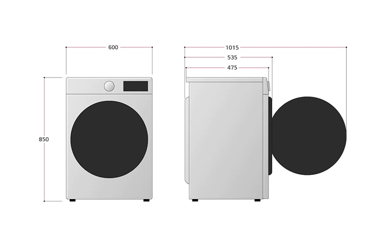 LG F2DV5S8S0 : 8.5kg TurboWash™ skalbimo mašina su džiovintuvu, E klasė ...
