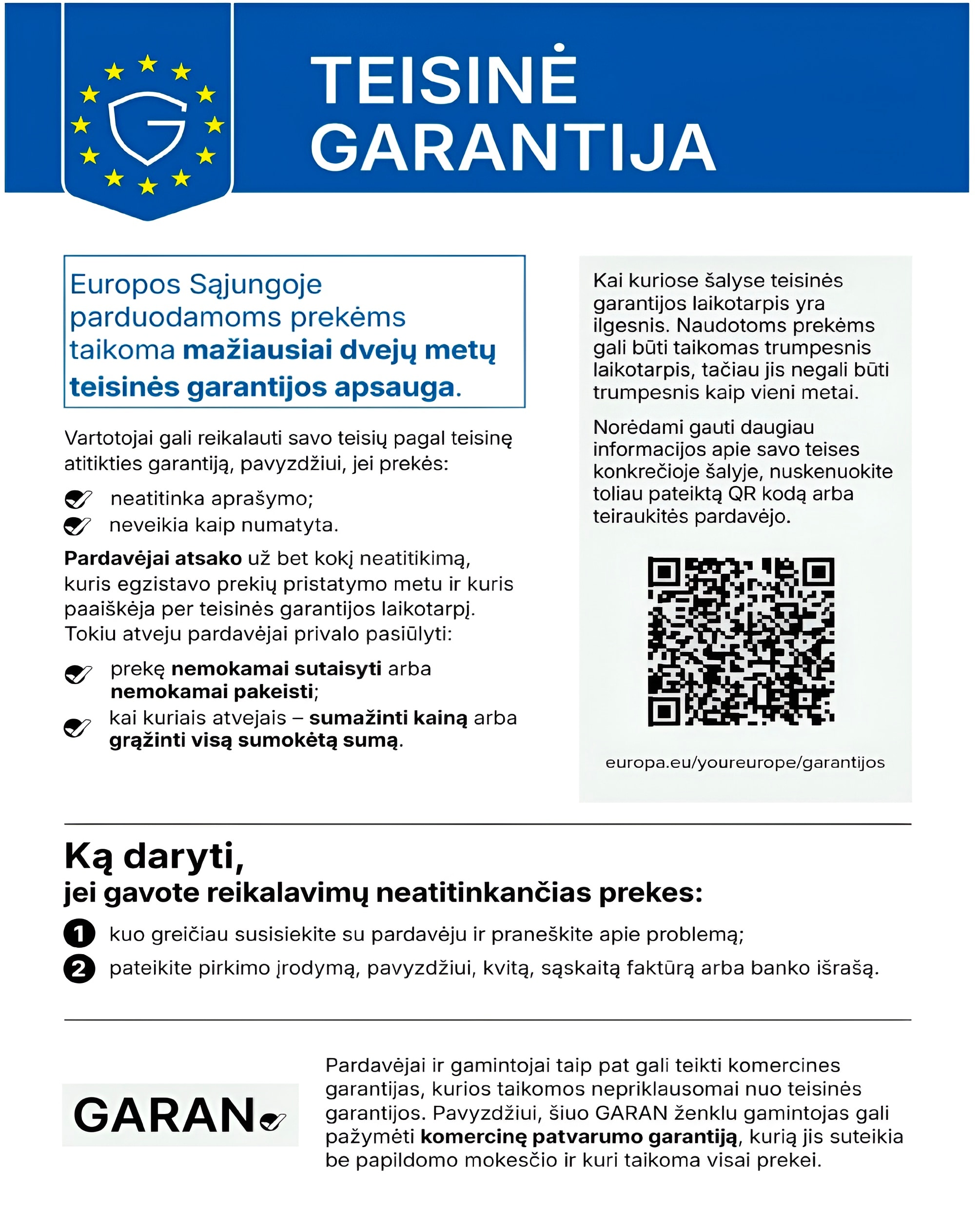 TEISINĖ GARANTIJA