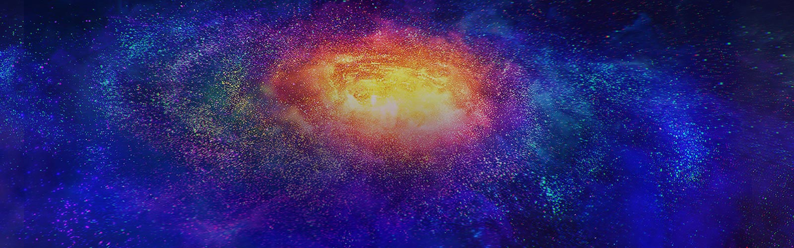 Millions of tiny colorful particles in space