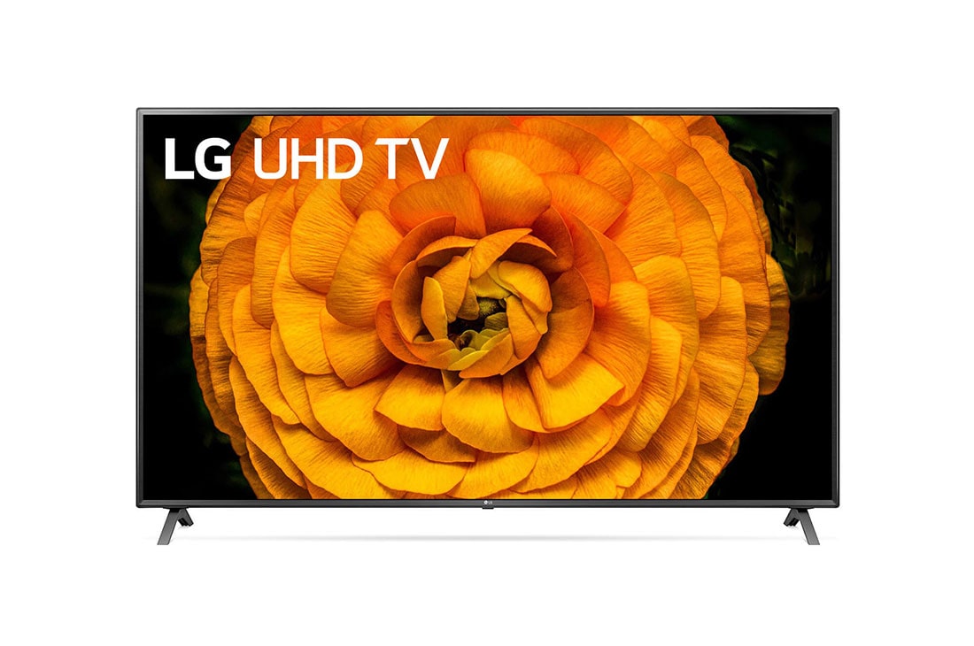 LG 75 colių UHD 4K televizorius, vaizdas iš priekio su papildomu vaizdu, 75UN85003LA