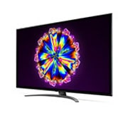 LG 65 colių „NanoCell“ 4K televizorius su procesoriumi „α7“ ir garso technologija „Dolby Atmos“, 30 degree side view with infill image, 65NANO913NA, thumbnail 3