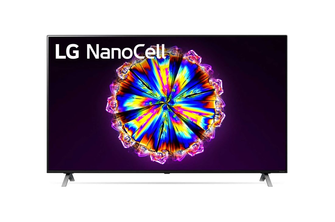LG 65 colių „NanoCell“ 4K televizorius su procesoriumi „α7“ ir garso technologija „Dolby Atmos“, front view with infill image and logo, 65NANO903NA