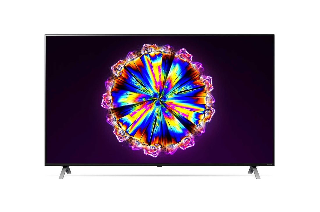 LG 65 colių „NanoCell“ 4K televizorius su procesoriumi „α7“ ir garso technologija „Dolby Atmos“, vaizdas iš priekio su papildomu vaizdu, 65NANO903NA, thumbnail 2