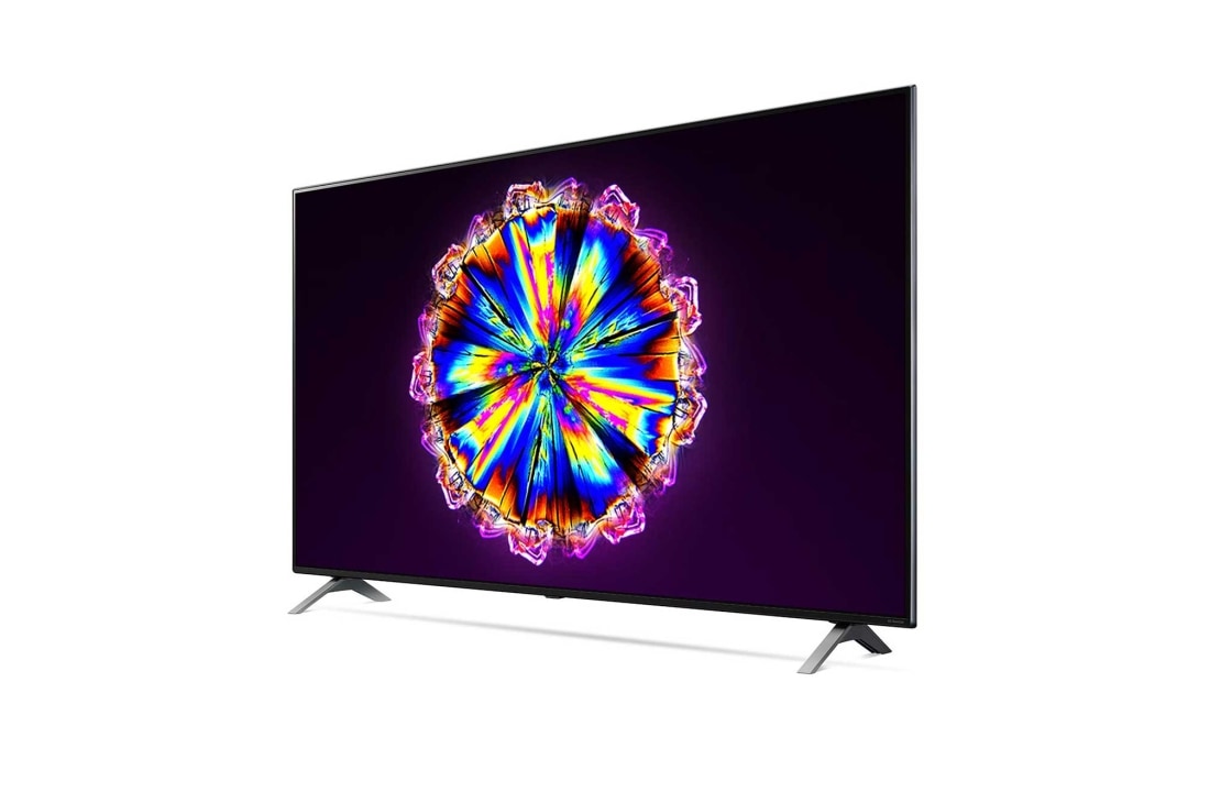 LG 65 colių „NanoCell“ 4K televizorius su procesoriumi „α7“ ir garso technologija „Dolby Atmos“, 30 degree side view with infill image, 65NANO903NA, thumbnail 3