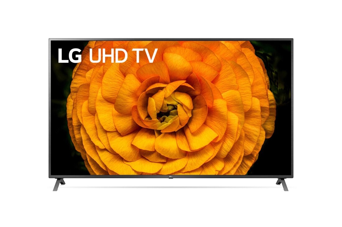 LG 82 colių UHD 4K televizorius, vaizdas iš priekio su papildomu vaizdu, 82UN85003LA