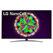 LG 49 colių NanoCell“ 4K televizorius su procesoriumi „α7“ ir garso technologija „Dolby Atmos, vaizdas iš priekio su papildomu vaizdu, 49NANO813NA, thumbnail 1