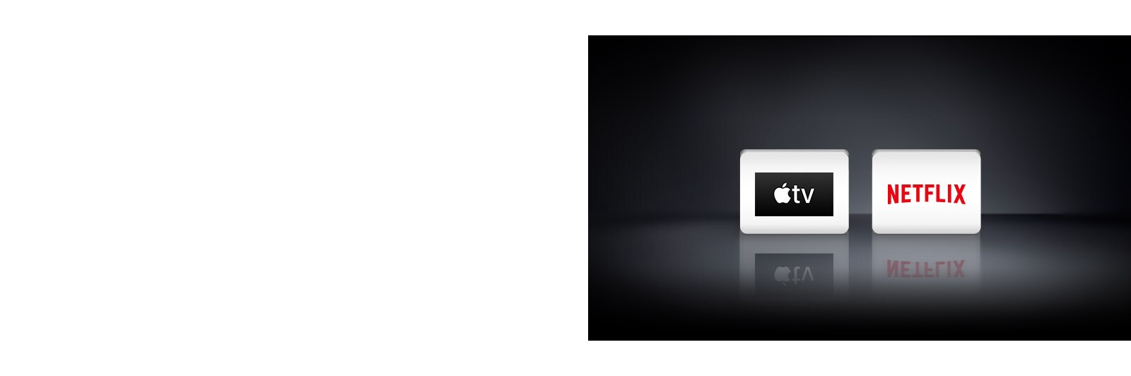 Du logotipai: programa „Apple TV“ ir „Netflix“