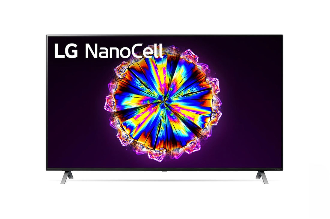LG 55 colių „NanoCell“ 4K televizorius su procesoriumi „α7“ ir garso technologija „Dolby Atmos“, vaizdas iš priekio su papildomu vaizdu, 55NANO903NA