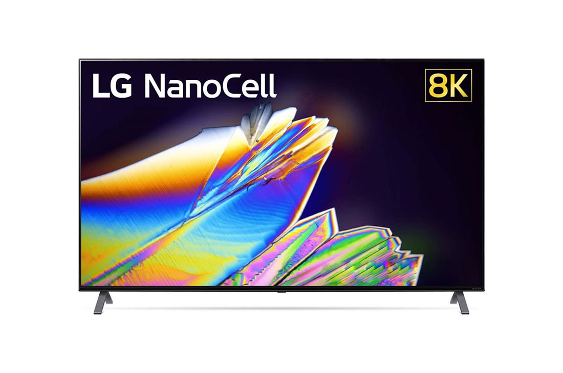 LG 55 colių „NanoCell“ 8K televizorius su procesoriumi „α9“ ir HGIG režimu žaidimams, front view with infill image and logo, 55NANO953NA