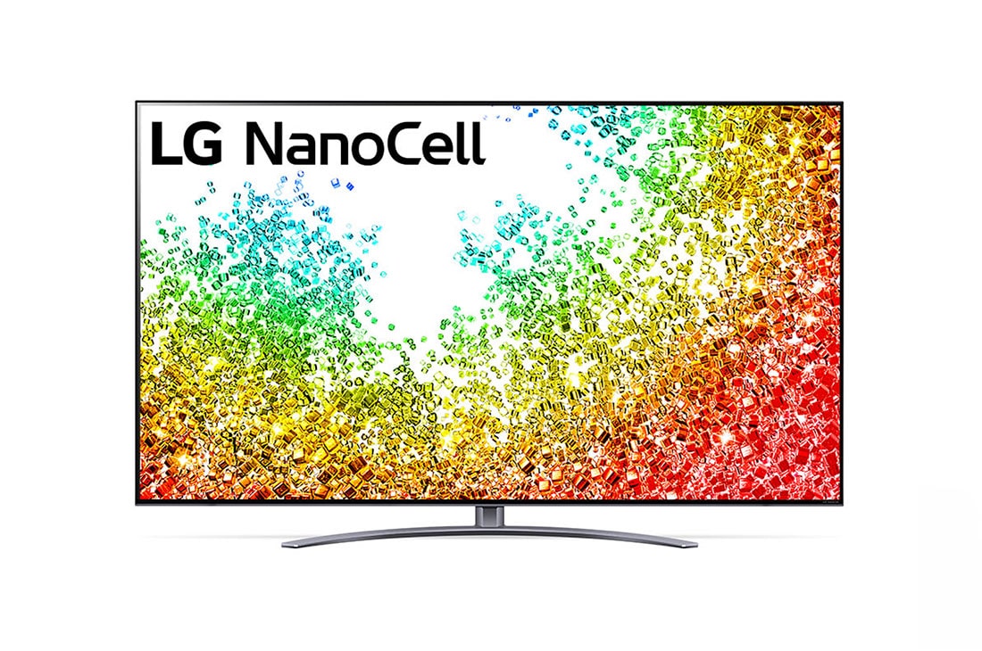 LG 65 colių NanoCell 8K teler koos protsessor α7 ja helisüsteem Dolby Atmos, LG „NanoCell“ TV vaizdas iš priekio, 65NANO963PA
