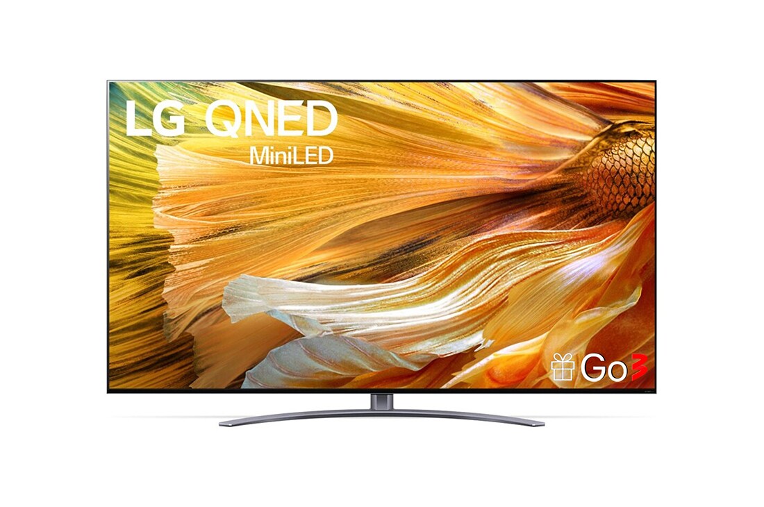 LG 75 colių QNED 4K televizorius, LG QNED TV vaizdas iš priekio, 75QNED913PA