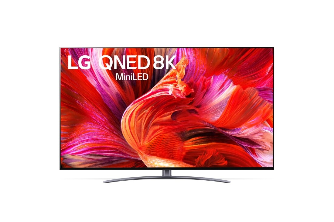 LG 75 colių QNED 8K televizorius, LG QNED TV vaizdas iš priekio, 75QNED963PA