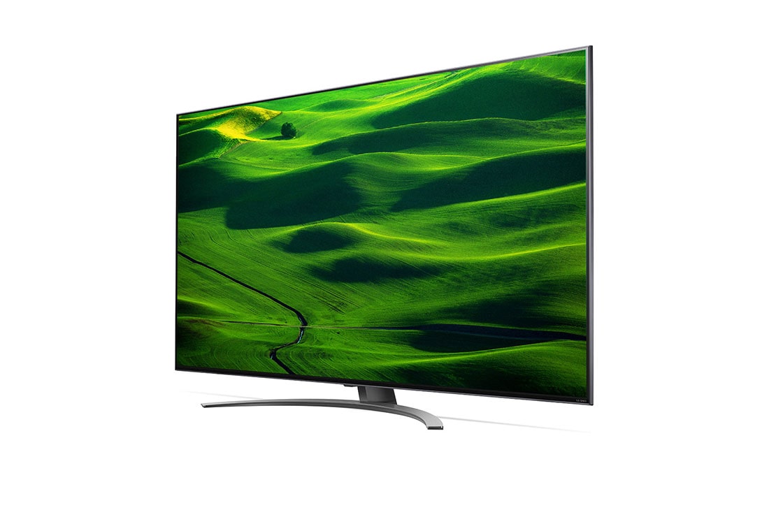 LG 65 colių QNED 4K televizorius, 30 laipsnių vaizdas iš šono su papildomu vaizdu, 65QNED813QA, thumbnail 3