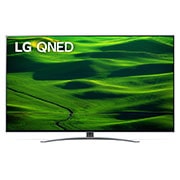 LG 65 colių QNED 4K televizorius, LG QNED televizoriaus vaizdas iš priekio su papildomu vaizdu ir gaminio logotipu, 65QNED823QB, thumbnail 1