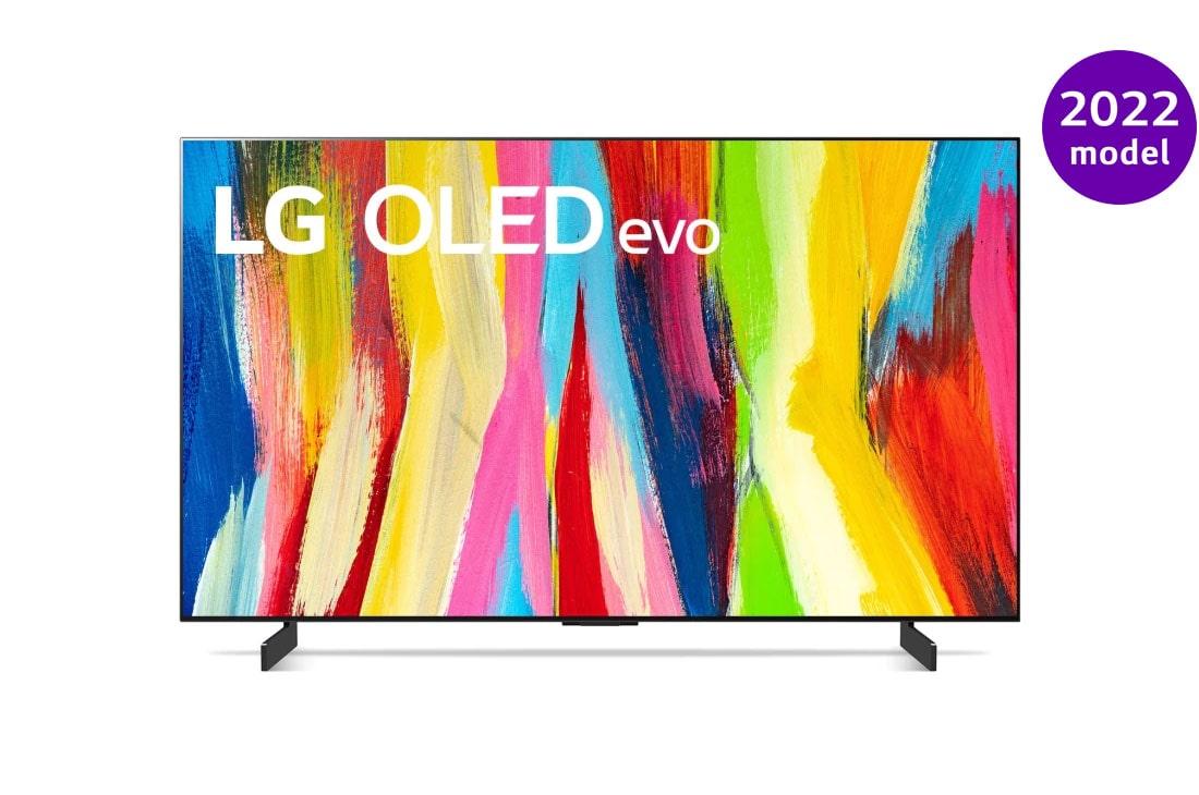LG 42'' 4K OLED evo TV C2, Vaizdas iš priekio, OLED42C21LA