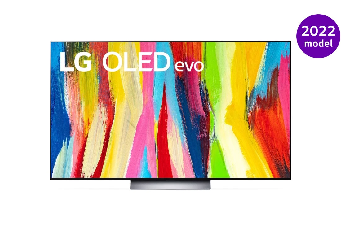 LG 77 colių 4K OLED evo TV C2, Vaizdas iš priekio, OLED77C21LA