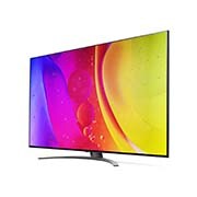 LG  75 colių NanoCell 4K televizorius su procesoriumi ir Dolby Atmos, 30 laipsnių vaizdas iš šono su užpildančiu vaizdu, 75NANO813QA, thumbnail 3