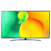 LG  75 colių NanoCell 4K televizorius su procesoriumi , vaizdas iš priekio su užpildančiu vaizdu, 75NANO763QA, thumbnail 2