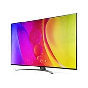 LG 55 colių NanoCell 4K televizorius su procesoriumi ir Dolby Atmos, 30 laipsnių vaizdas iš šono su užpildančiu vaizdu, 55NANO813QA, thumbnail 3