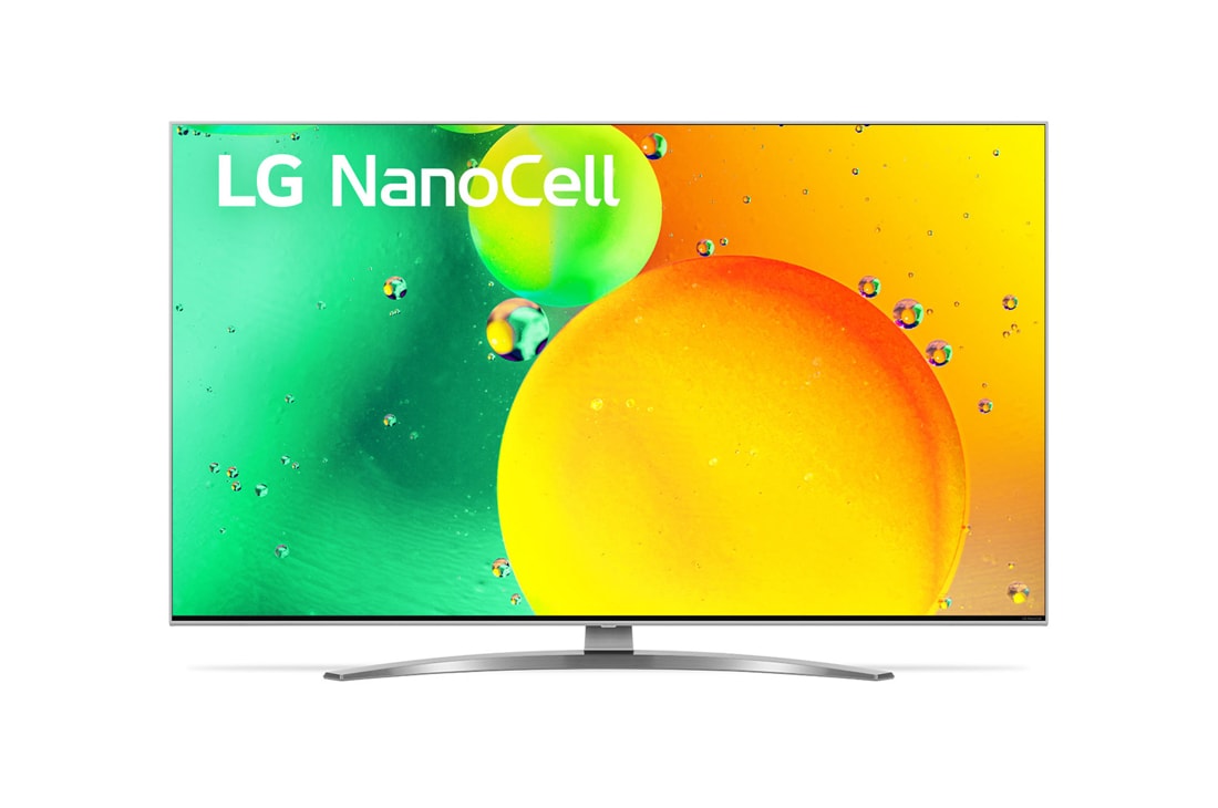 LG 43 colių NanoCell 4K televizorius su procesoriumi ir Dolby Atmos, LG „NanoCell“ televizoriaus vaizdas iš priekio, 43NANO783QA