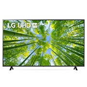 LG 86 colių UHD 4K televizorius  86UQ8000, LG UHD televizoriaus vaizdas iš priekio su papildomu vaizdu ir gaminio logotipu, 86UQ80003LB, thumbnail 1