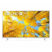 LG 43 colių UHD 4K televizorius 43UQ7690, LG UHD televizoriaus vaizdas iš priekio su papildomu vaizdu ir gaminio logotipu, 43UQ76903LE, thumbnail 1