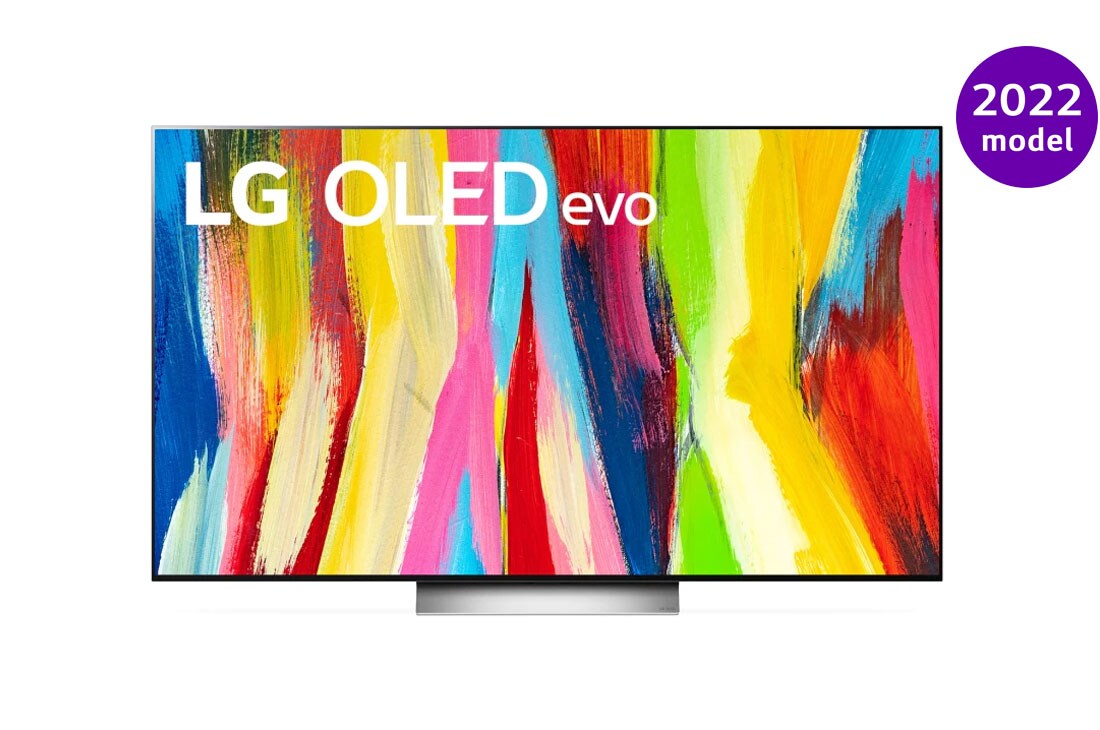 LG 77 colių 4K OLED evo TV C2, Vaizdas iš priekio, OLED77C22LB