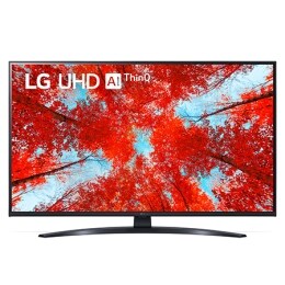 LG UHD televizoriaus vaizdas iš priekio su papildomu vaizdu ir gaminio logotipu2