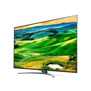 LG 75 colių QNED 4K televizorius, 30 laipsnių vaizdas iš šono su papildomu vaizdu, 75QNED823QB, thumbnail 3