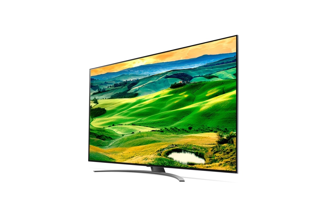 LG 86 colių QNED 4K televizorius, 30 laipsnių vaizdas iš šono su papildomu vaizdu, 86QNED813QA, thumbnail 3