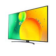 LG 86 colių NanoCell 4K televizorius su procesoriumi , 30 laipsnių vaizdas iš šono su užpildančiu vaizdu, 86NANO763QA, thumbnail 3