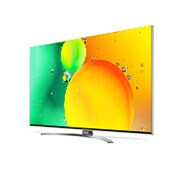 LG 50 colių NanoCell 4K televizorius su procesoriumi ir Dolby Atmos, 30 laipsnių vaizdas iš šono su užpildančiu vaizdu, 50NANO783QA, thumbnail 3