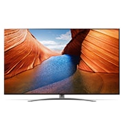 LG 65 colių QNED  televizorius,  vaizdas iš priekio su papildomu vaizdu, 65QNED993QB, thumbnail 3