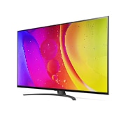 LG 50 colių NanoCell 4K televizorius su procesoriumi ir Dolby Atmos, 30 laipsnių vaizdas iš šono su užpildančiu vaizdu, 50NANO823QB, thumbnail 3