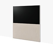 LG OLED | Objet collection ''Easel'', Iš priekio „Full View“ režimu matomas „Easel“, kiek pakreiptas į kairę ir priglaustas prie sienos., 65ART90E6QA, thumbnail 3