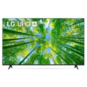 LG 55 colių UHD 4K televizorius 55UQ8000, LG UHD televizoriaus vaizdas iš priekio su papildomu vaizdu ir gaminio logotipu, 55UQ79003LA, thumbnail 1