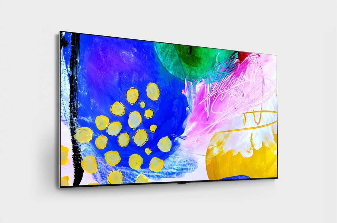 LG 97 colių 4K OLED TV G2, 45 degree left side view with infill image, OLED97G29LA, thumbnail 5